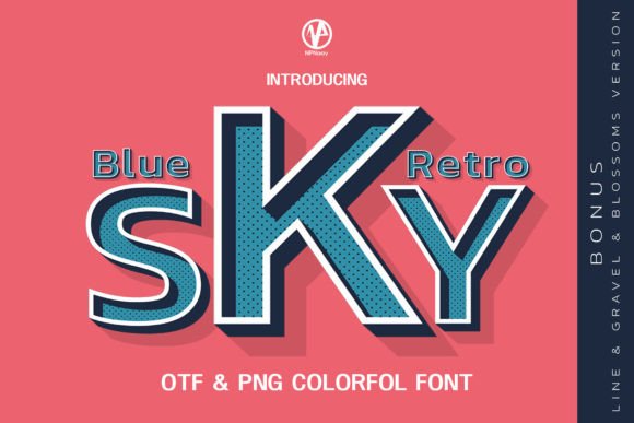 Bluesky Retro: A Bold Color Font for Vintage Branding
