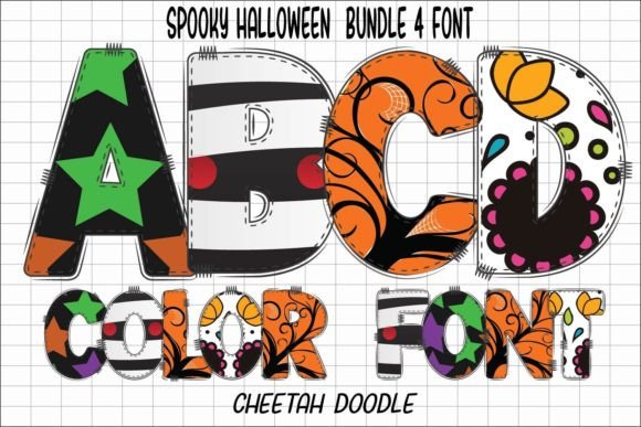 Spooky Halloween: A Detailed Colored Font for Festive Design